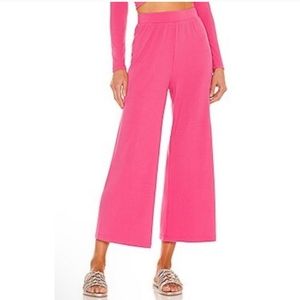 L*Space Charlie Bubblegum Pink Ribbed Wideleg Pants Size Small NWT